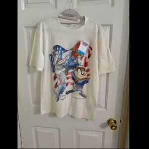 Hollister Looney Toons Patriotic Tee Red, White & Blue Boxy Fit Sz XS
